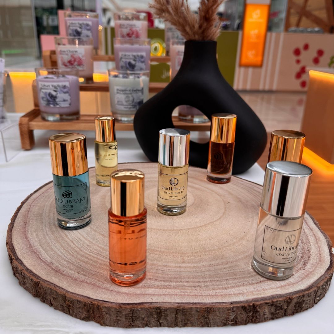 Oud Library fragrances on the stand