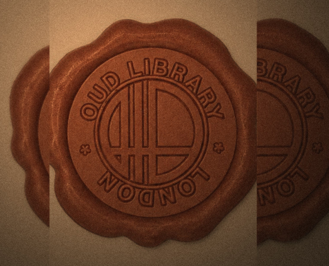 The Oud Library wax seal on the Extrait de Parfum tube